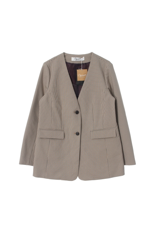 JAPAN (Woman - M) [미사용품 : 리테일가 21만원] 폴리 코튼 패턴 브이넥 투 버튼 자켓