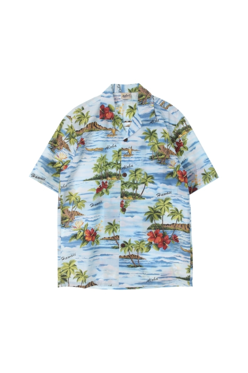 로얄 크리에이션 (Man - S) 폴리 코튼 하와이안 패턴 반팔 셔츠