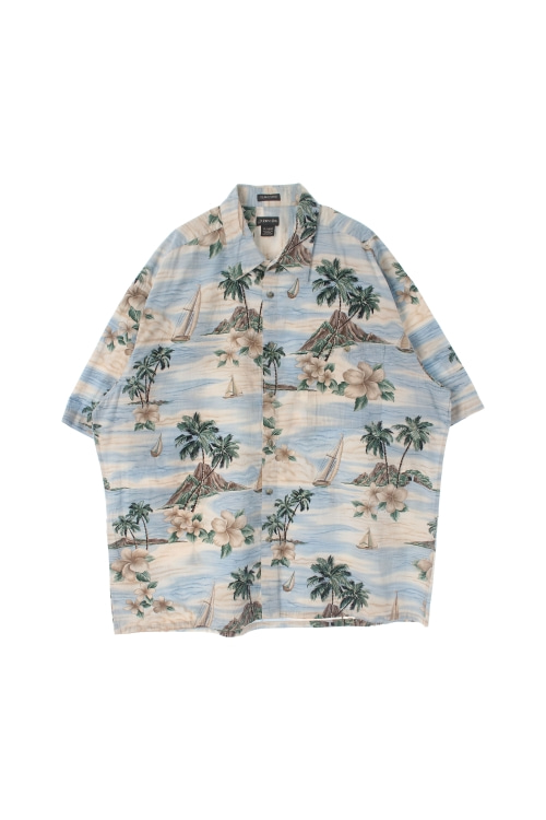 ST. JOHN&#039;S BAY (Man - 2XL) 코튼 하와이안 패턴 반팔 셔츠